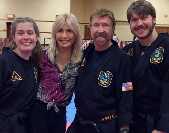 Dakota Alan Norris with his parents Chuck Norris and Gena O'Kelley and twin sister Danilee Kelly Norris